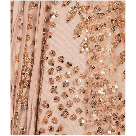 Blondie Nites Glitter Illusion Lace Corset Lace Up Back Dress ~ Juniors 5 - Picture 5 of 9